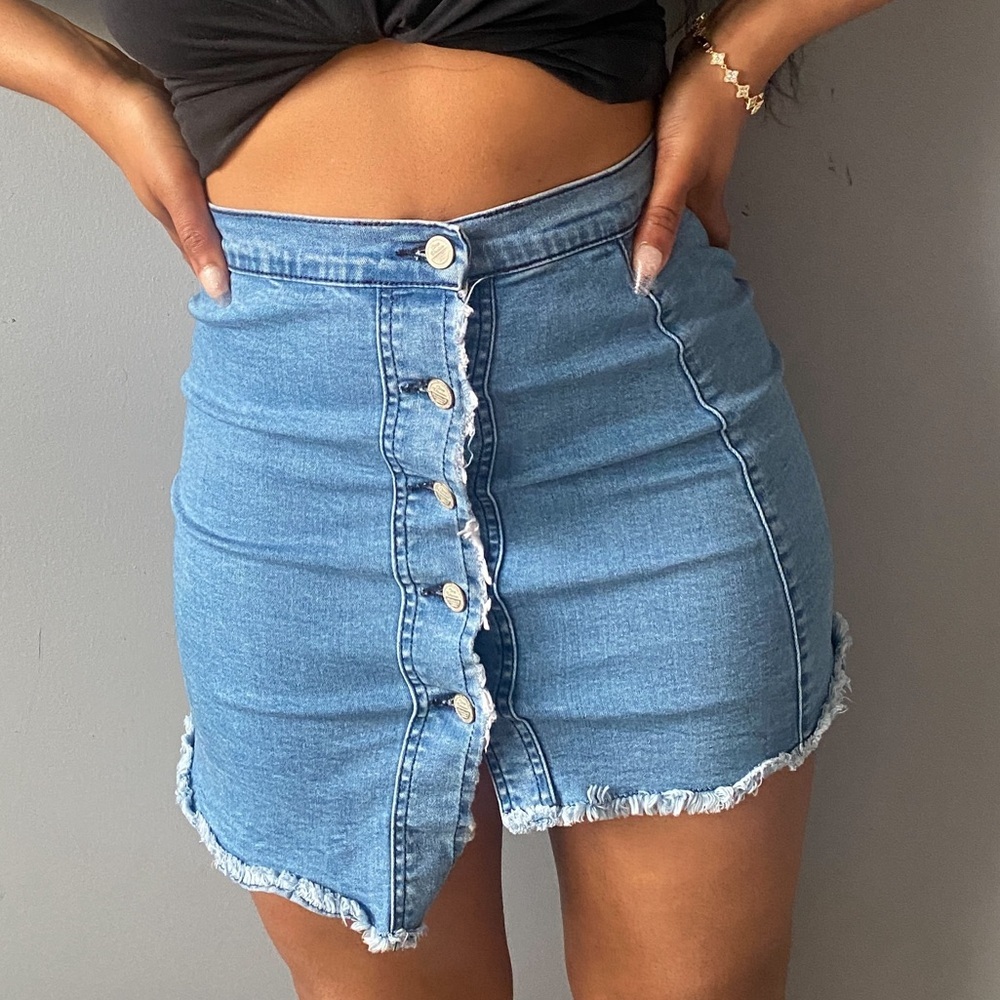Asymmetrical Denim Skirt